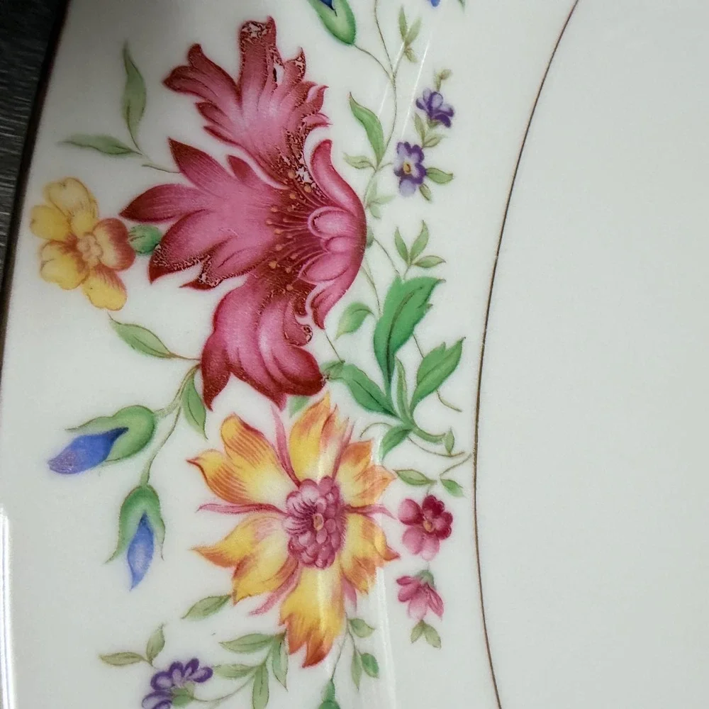 Eschenbach Bavaria Baronet China Lorna Oval Serving Platter Floral Gold Trim